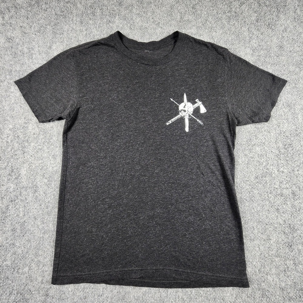 Black Rifle Coffee Company T-Shirt Small Gray Skull Dagger Tomahawk Graphic Tee